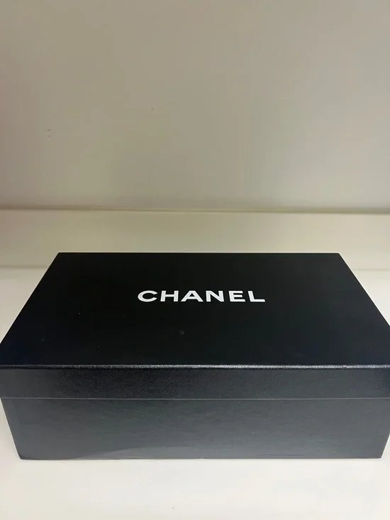 CHANEL Beige and Black Mary Jane Block Heel Pumps - Picture 5 of 5